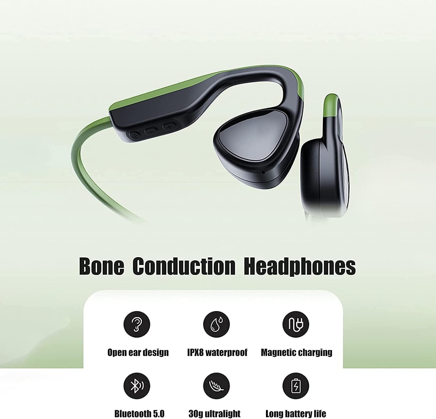Bone Conduction Swimming Headphones Bluetooth Open Ear Headphones IPX8 Waterproof Built-In 8G Memory