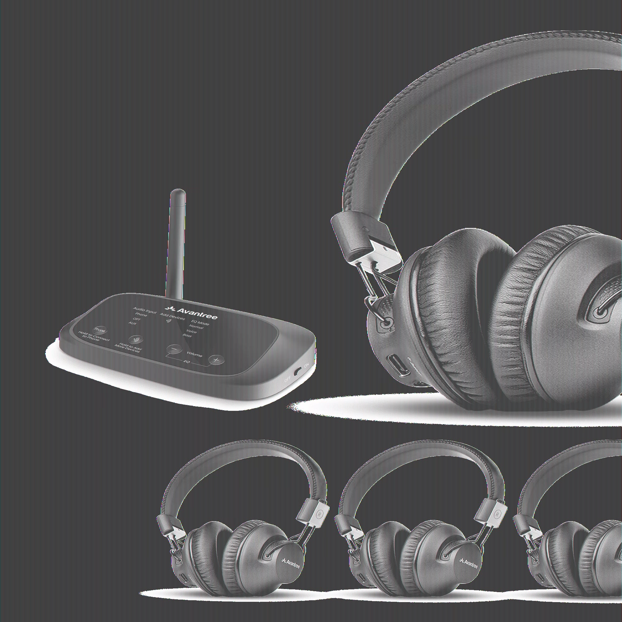 Quartet 2 - Bluetooth-Compatible Wireless Group Listening Headphones & Transmitter Set for Parties, Silent Discos, Church, TV - Multiple Rechargeable Headphones with Low Latency
