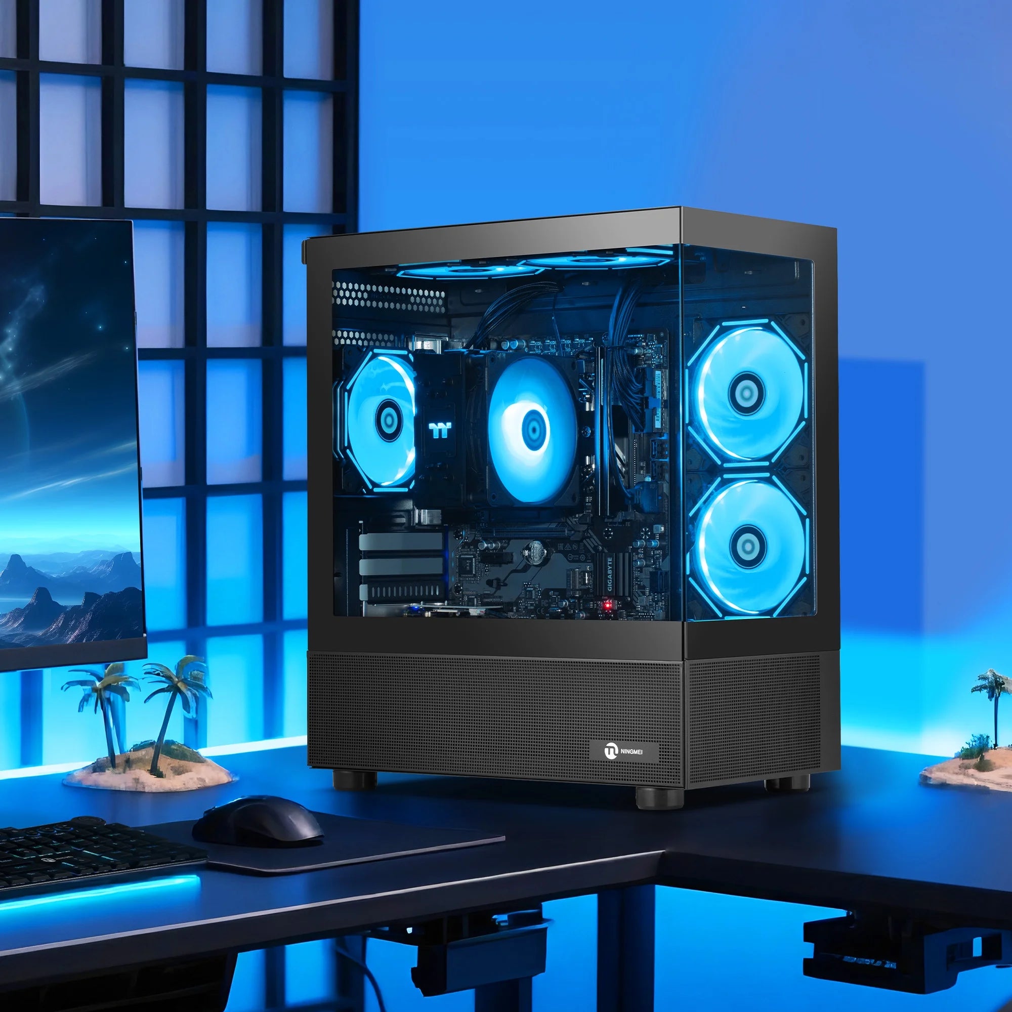 Gaming PC AMD Ryzen 7 5700G 16GB RAM 1TB SSD 6RGB Fans Gaming Desktop Black