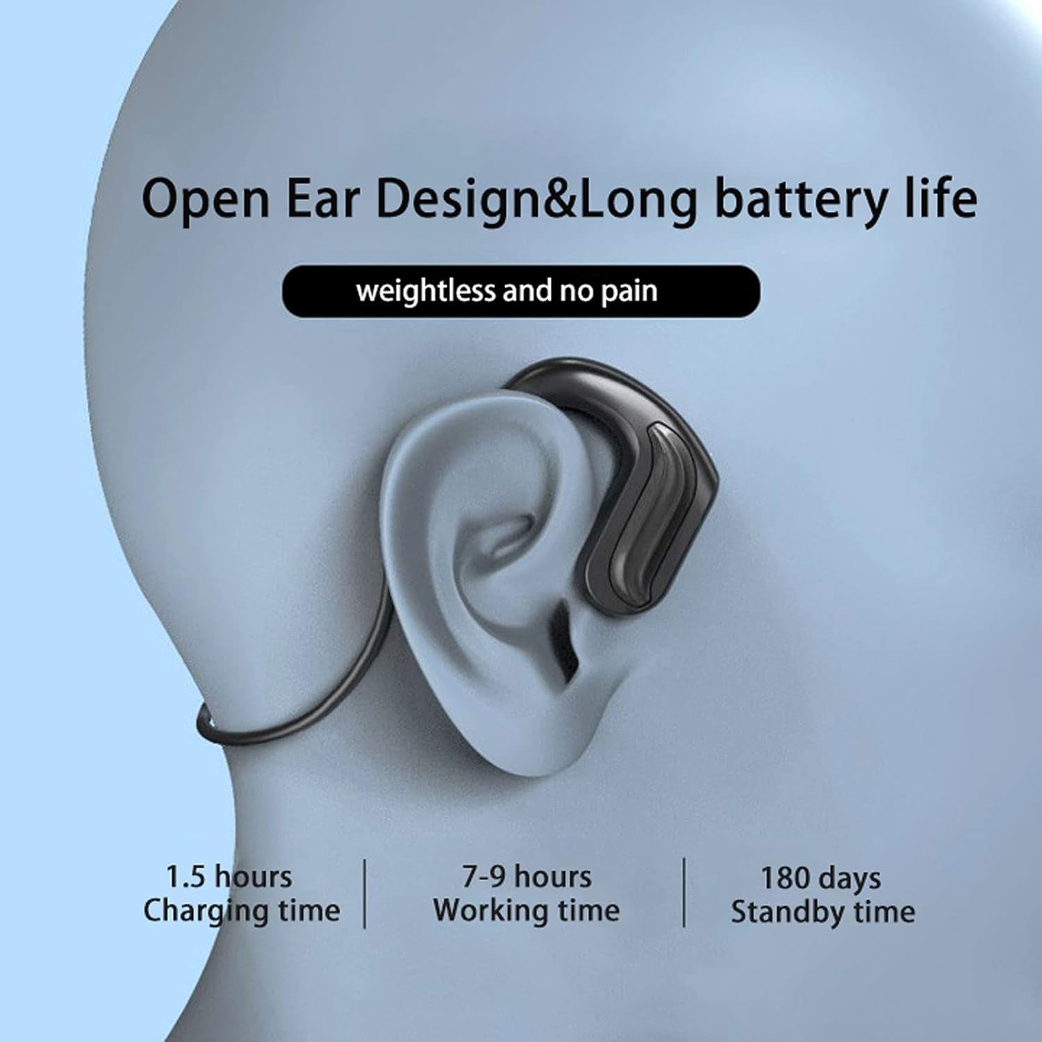Bone Conduction Headphones IP68 Waterproof Wireless Earphones with Microphone 32G Storage Diving