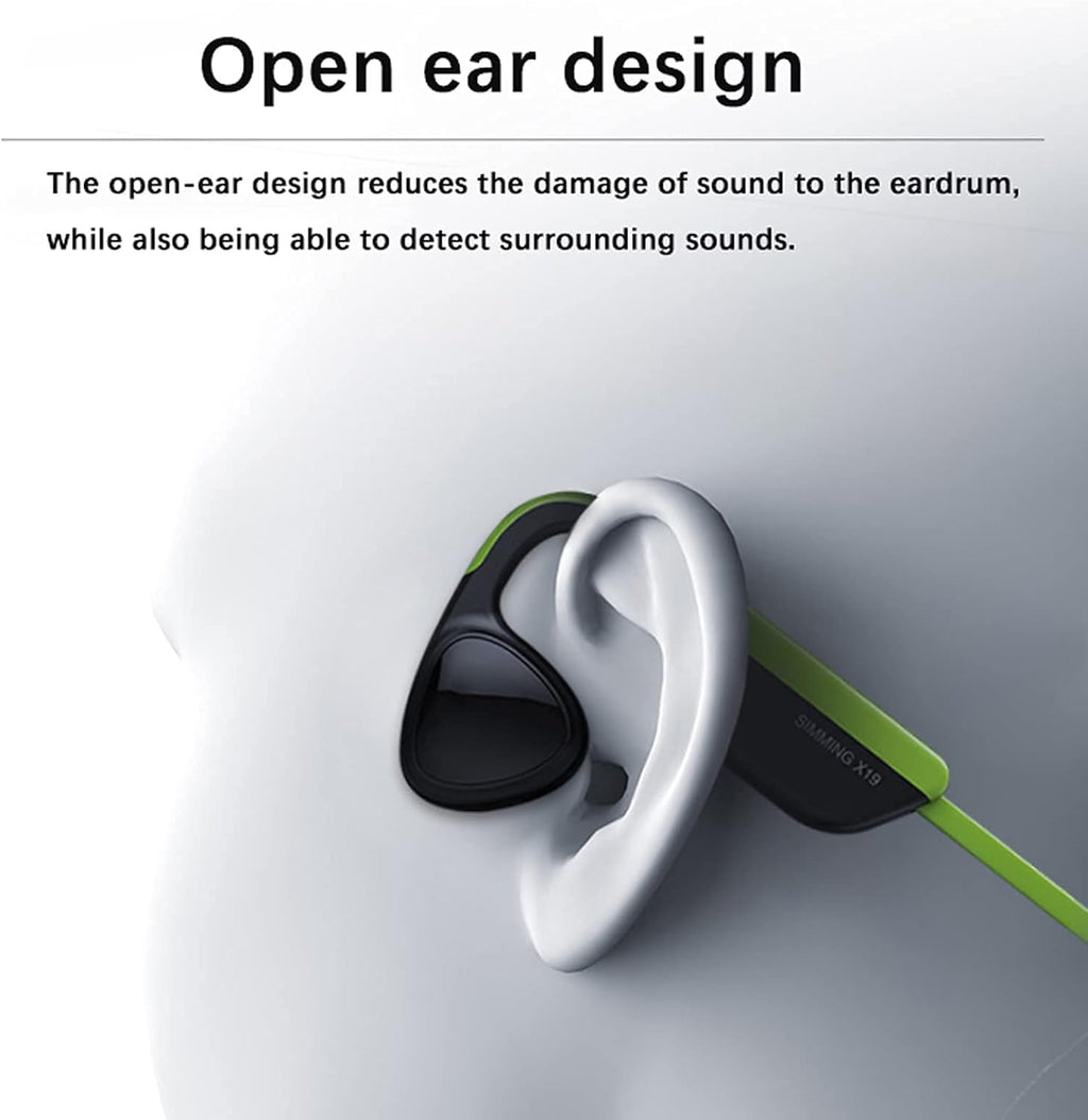Bone Conduction Swimming Headphones Bluetooth Open Ear Headphones IPX8 Waterproof Built-In 8G Memory