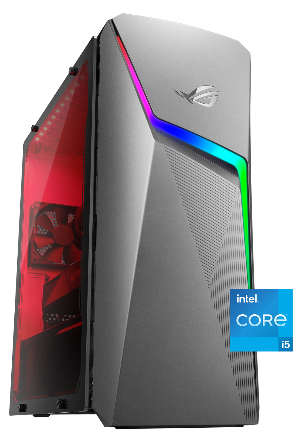 ROG Strix I5 3050 Desktop;  ROG Strix Intel Core I5-11400F, NVIDIA Geforce RTX 3050 Graphics, 8GB RAM, 512GB SSD, Gray, Windows 11 Home, G10CE-WB553