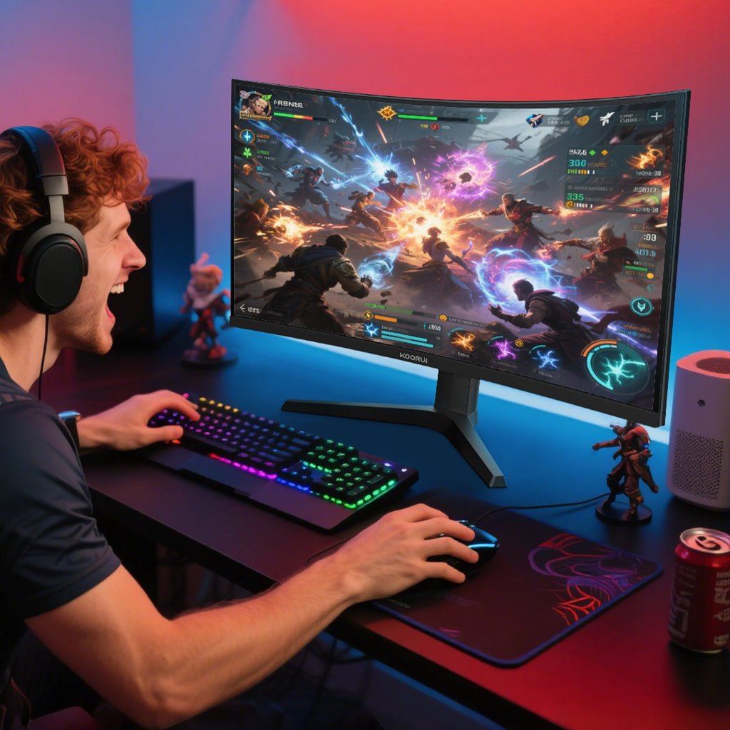 34'' Ultrawide 4K Curved Gaming Monitor, 165Hz WQHD HDMI Display Port, Black