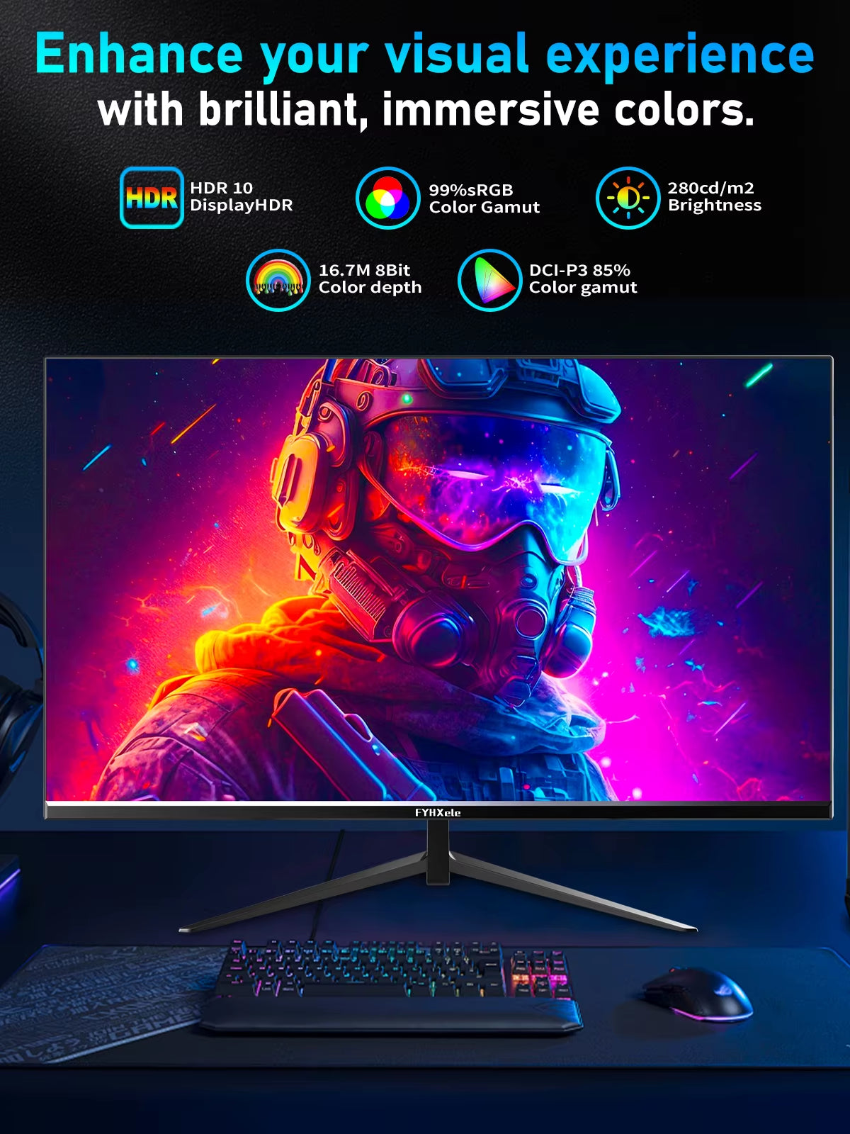 24 Inch 1K 180Hz Gaming Monitor IPS 1Ms PC Monitor Support 144Hz/165Hz/180Hz AMD Freesync Premium Support DP HDMI