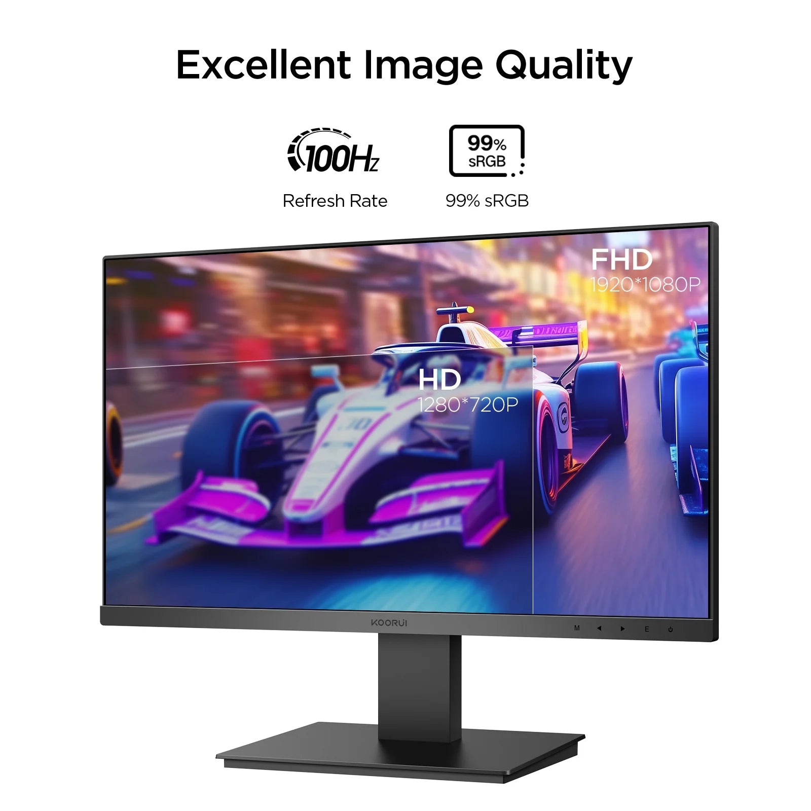 24'' FHD Gaming Monitor, Speakers, 100Hz, Ultra-Slim, VESA Mountable, Adjustable Tilt, HDMI, VGA, Black