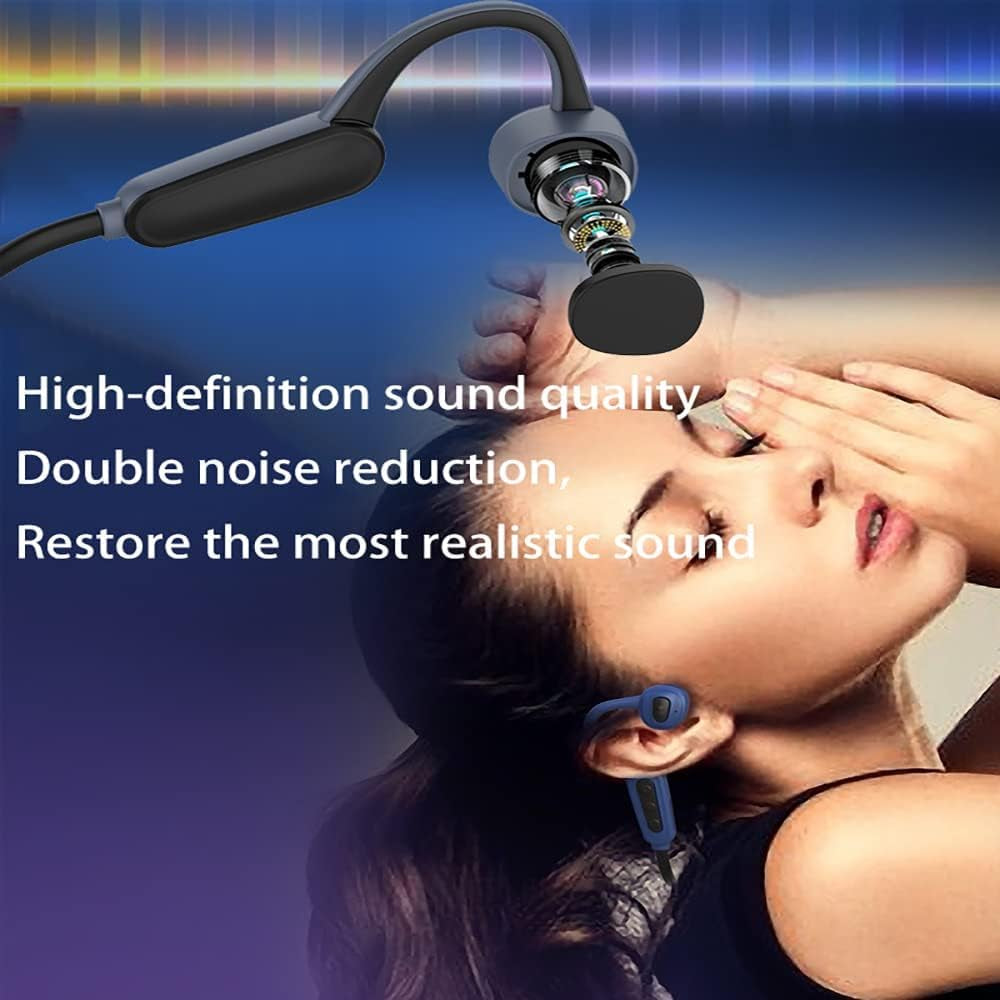 Bone Conduction Headphones Waterproof with Mic Swimming Headphones Bluetooth Underwater MP3 Player(32G) Sport Headphones IPX8 Open Ear Running Cycling Climbing Diving Earphones Red