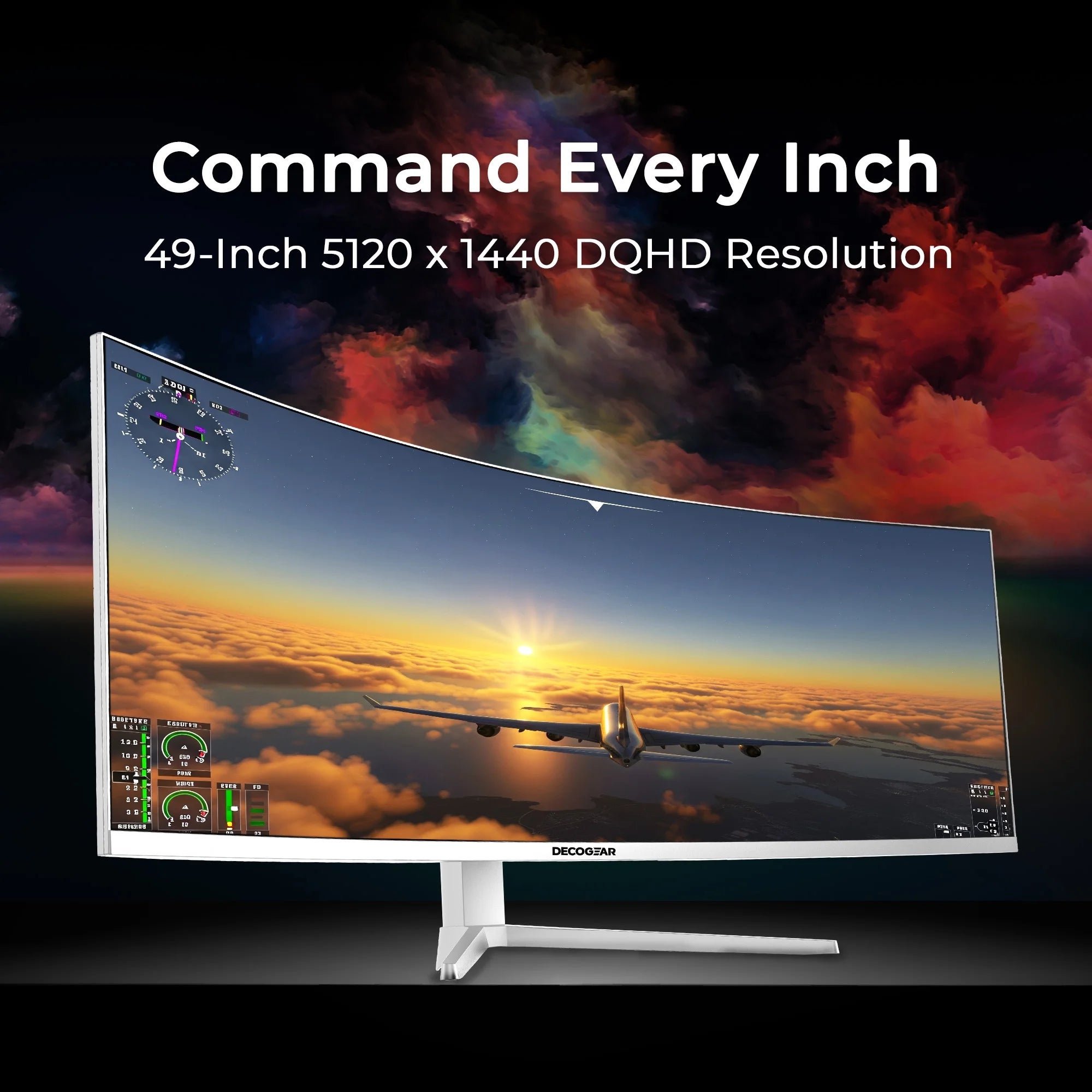 49" 5K2K White Curved Ultrawide Monitor with 65W USB-C, HDR, 120Hz, 1 Ms MPRT