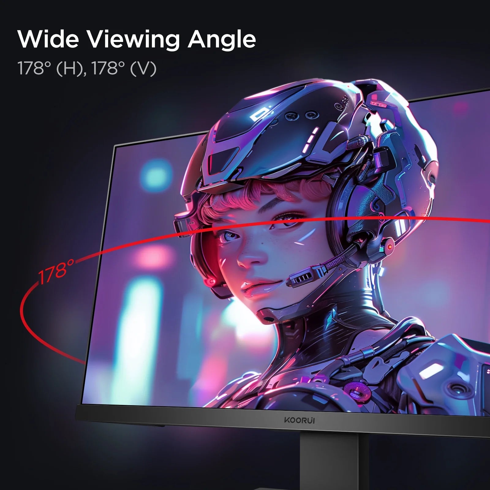24'' FHD Gaming Monitor, Speakers, 100Hz, Ultra-Slim, VESA Mountable, Adjustable Tilt, HDMI, VGA, Black