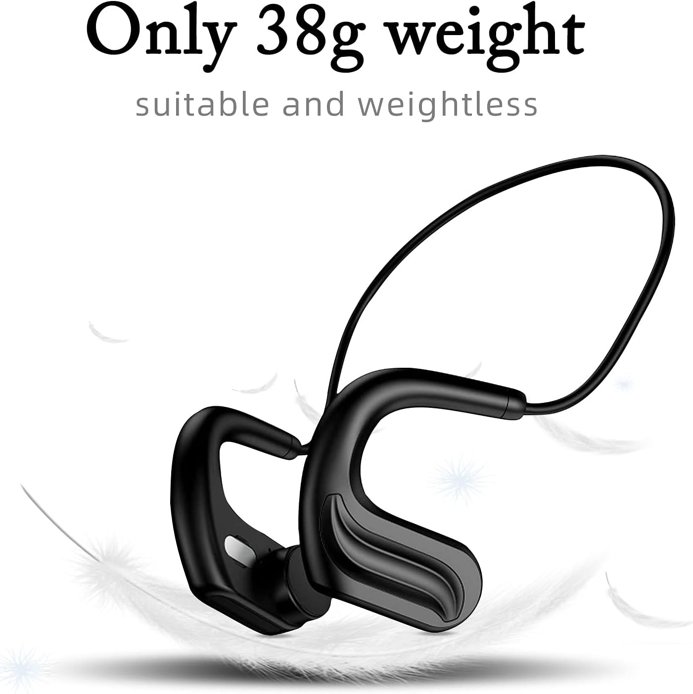 Bone Conduction Headphones IP68 Waterproof Wireless Earphones with Microphone 32G Storage Diving