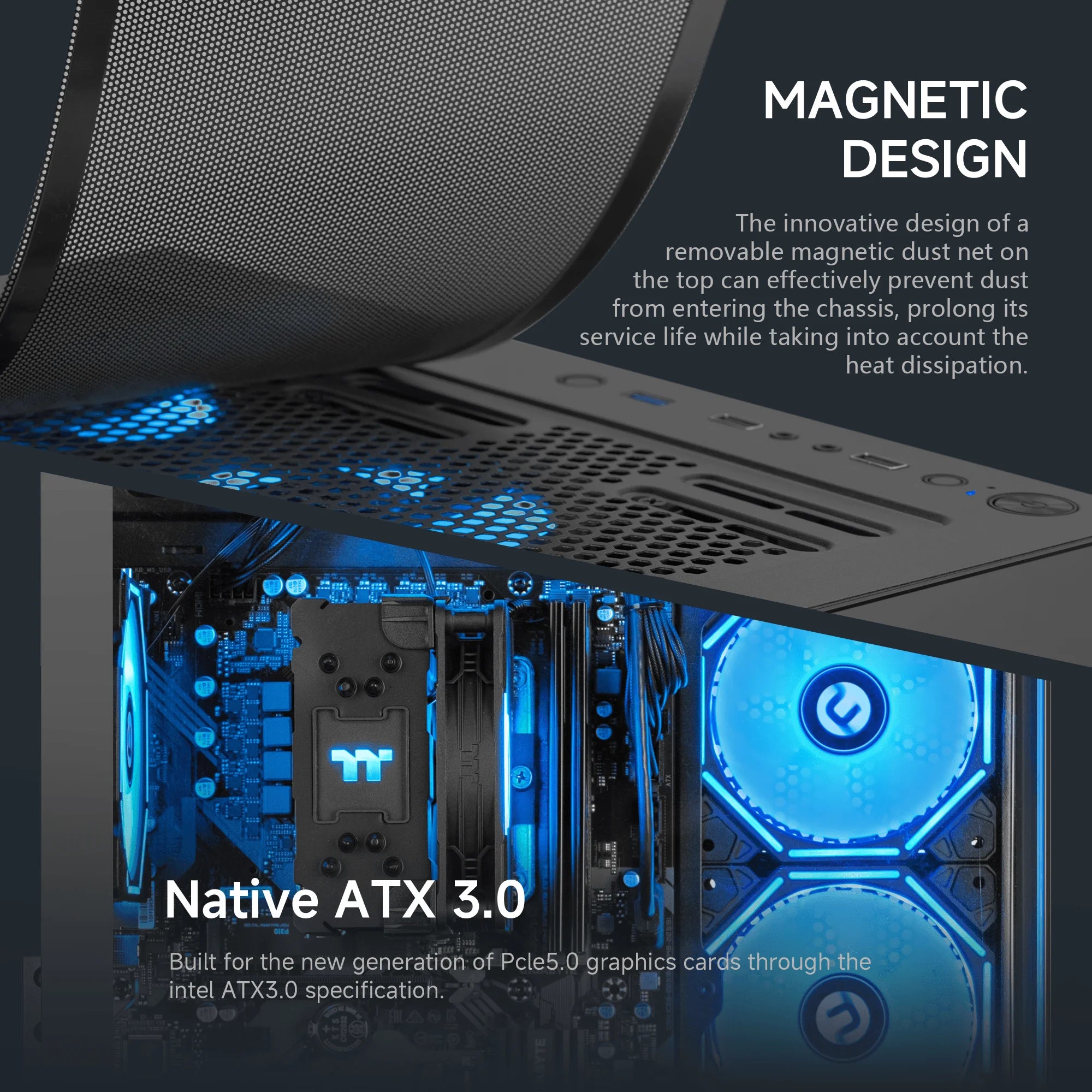 Gaming PC AMD Ryzen 7 5700G 16GB RAM 1TB SSD 6RGB Fans Gaming Desktop Black