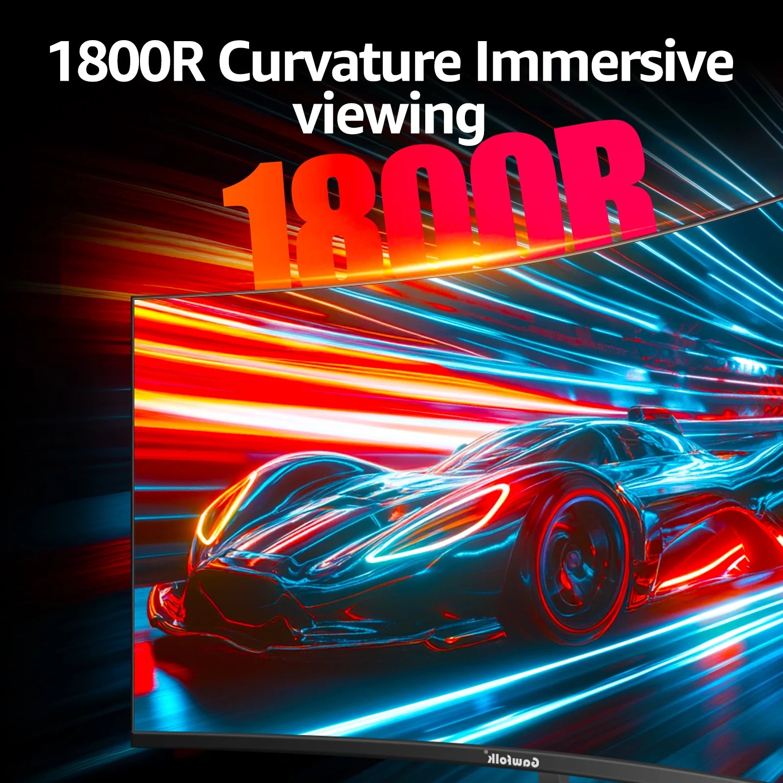 27" Curved Gaming Monitor 180Hz 1080P Full HD,1800R AMD Freesync, Frameless Design, Eye Care, Wall Mountable, DP/HDMI (Black)