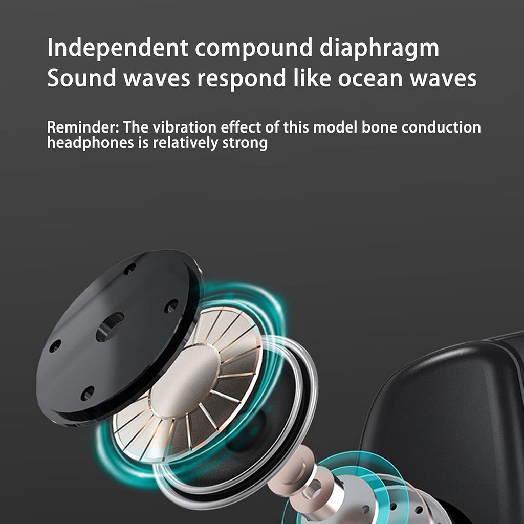 Bone Conduction Headphones IP68 Waterproof Wireless Earphones with Microphone 32G Storage Diving