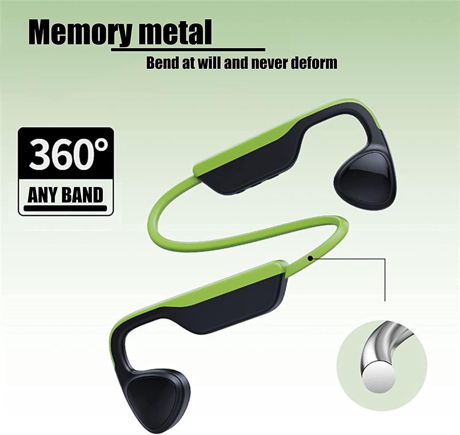 Bone Conduction Swimming Headphones Bluetooth Open Ear Headphones IPX8 Waterproof Built-In 8G Memory