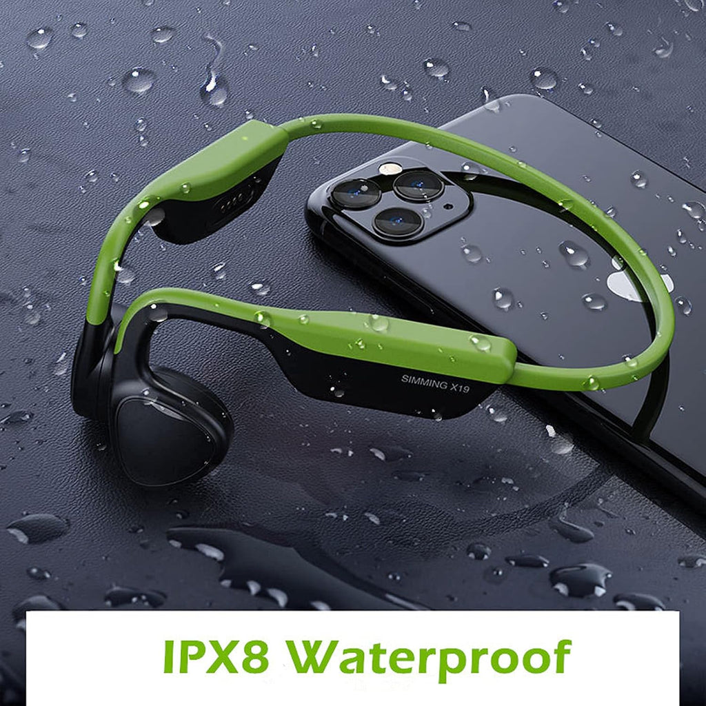 Bone Conduction Swimming Headphones Bluetooth Open Ear Headphones IPX8 Waterproof Built-In 8G Memory